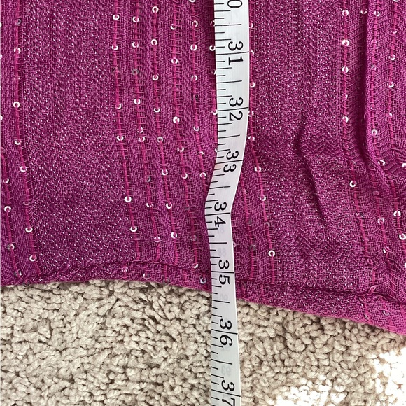 NWT Cejon Magenta silver thread & sequins womens infinity scarf | lightweight - Picture 8 of 10